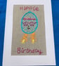 Happy hippie embroidered birthday card. - Image 2
