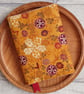 A6 Reusable Notebook Cover - Japanese Floral on Gold, Floral Notebook ...