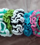 Handmade red cream and green crochet Scrunchie  - Image 4