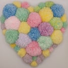 Pom pom hanging love heart