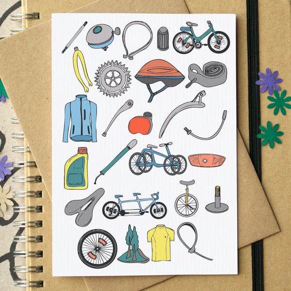 Cycling Alphabet Greetings Card