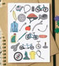 Cycling Alphabet Greetings Card - Image 1