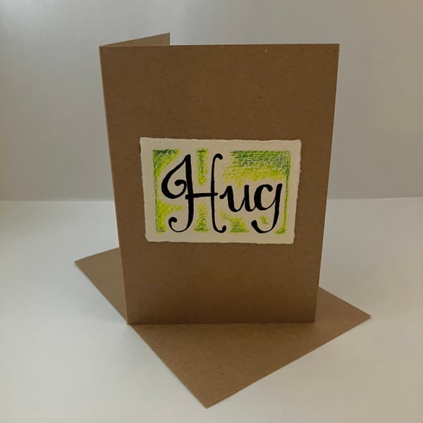 Hug - Green Greetings Card
