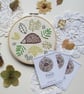 Embroidery kit - hedgehog and leaves