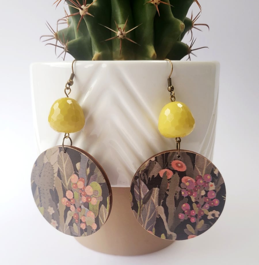 Modern dangly cactus design earrings