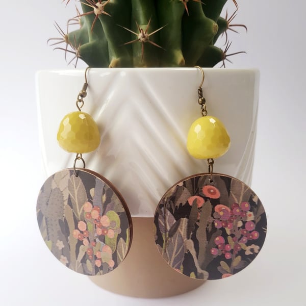 Modern dangly cactus design earrings