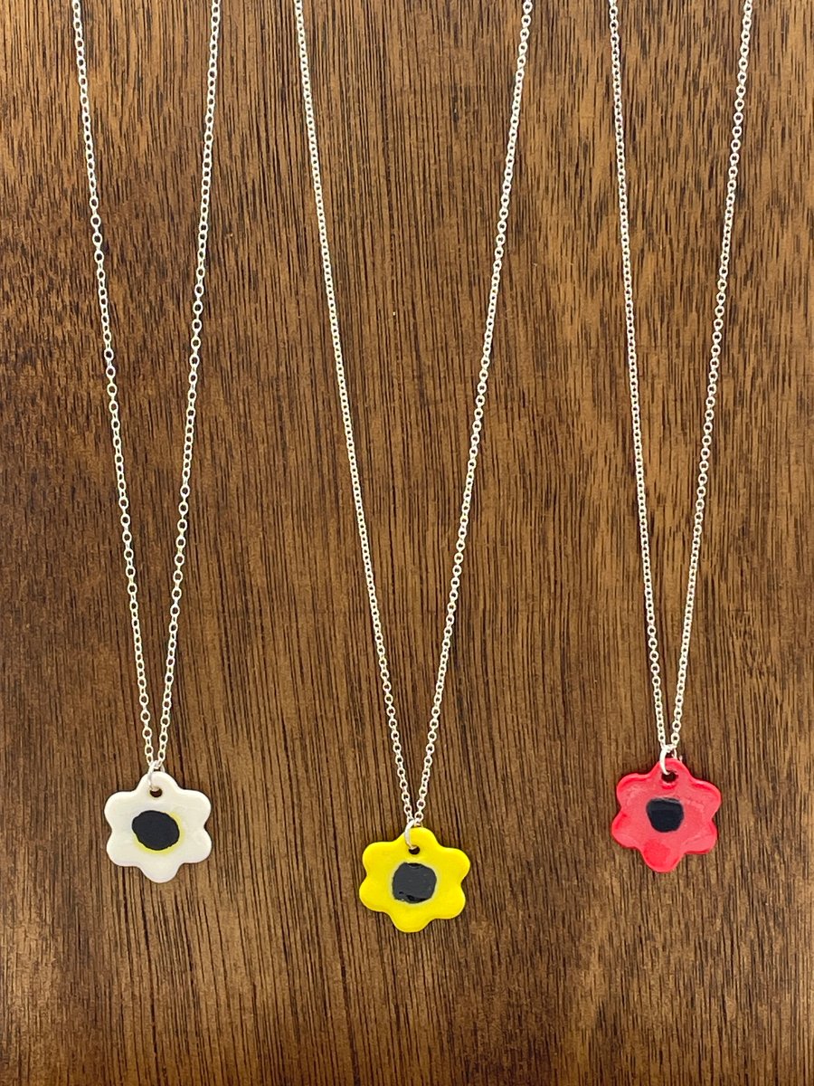 Porcelain flower-power necklaces
