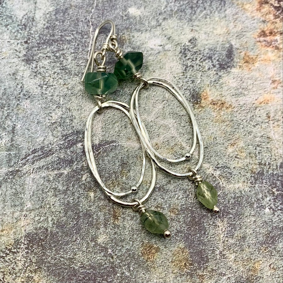 Prehnite & Silver Earrings