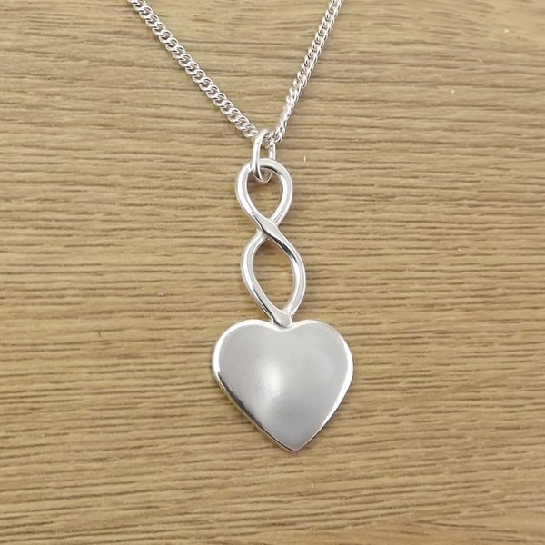 Heart Pendant (Small), Silver Celtic Jewellery, Handmade Gift for Her