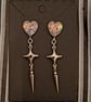 Gothic heart glitter star spike stud earrings emo punk alternative 