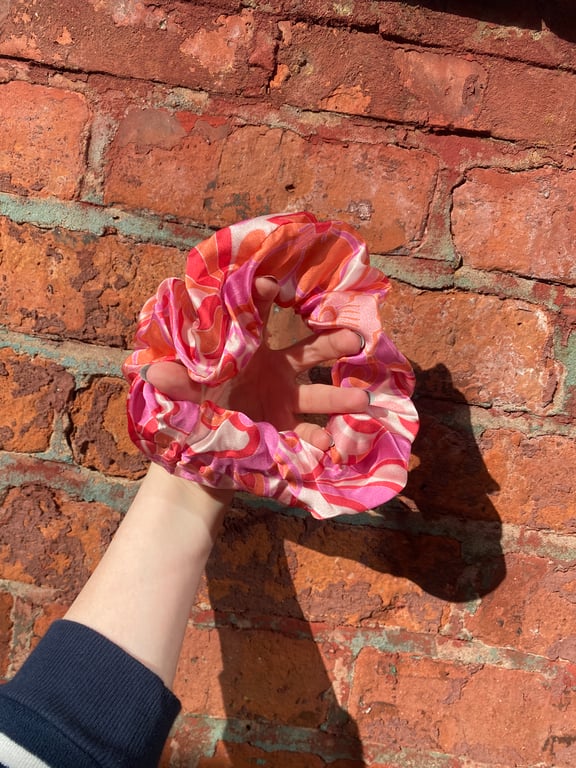 Pink Silk Scrunchie