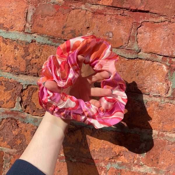 Pink Silk Scrunchie