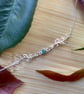 Fine sterling silver emerald stone and leaf connector bracelet