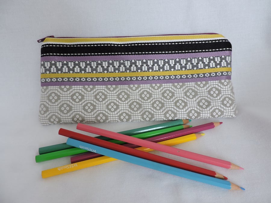 Pencil Case Zipped Pouch Make up Brush Pouch Crochet Hook Pouch Seconds Sunday
