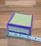 Lidded desk tidy - pink and green with purple edge - Image 4
