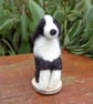  Needle felt white and black dog,  Border Collie sheep dog 10 cm tall - Image 2