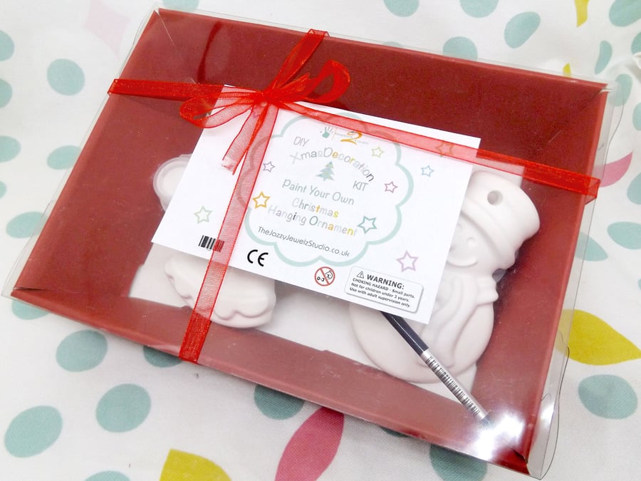 Paint Your Own Christmas Ornament - Kids Craft Kit in Gift Box