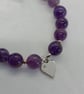 Amethyst heart charm bracelet sterling silver - Image 2