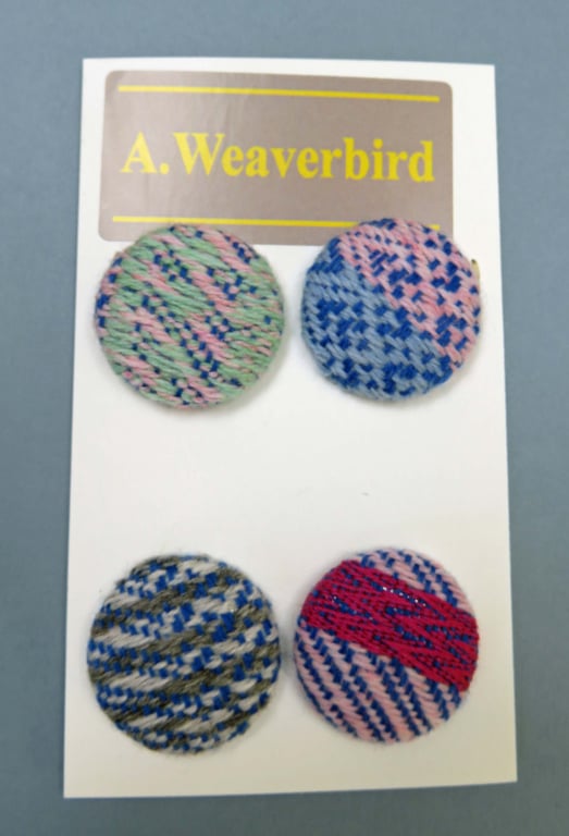 Blue and Pink Covered Buttons 