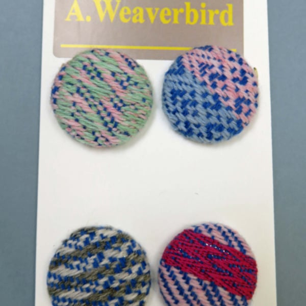 Blue and Pink Covered Buttons 