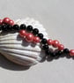 SALE Black Onyx & Coral Shell Pearl Gemstone Wave Bracelet- SALE PRICE - Image 5