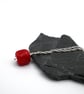 red lampwork glass nugget pendant necklace - Image 2