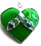 Heart Stained Glass Suncatcher Nugget Green 008 - Image 3