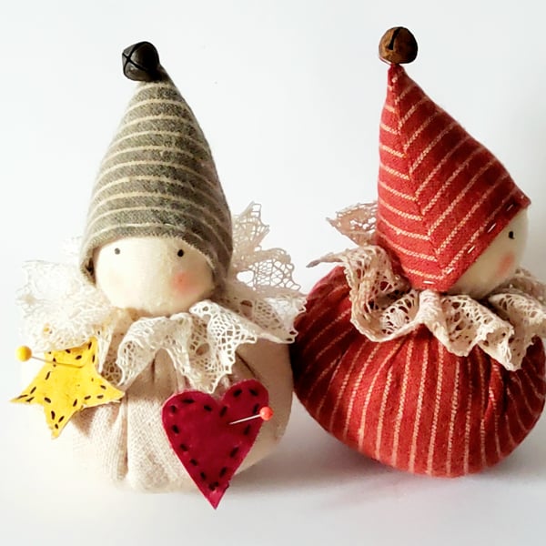 Country style homespun pin cushion doll