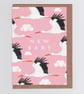 New Baby Card - Stork (pink) - Image 1