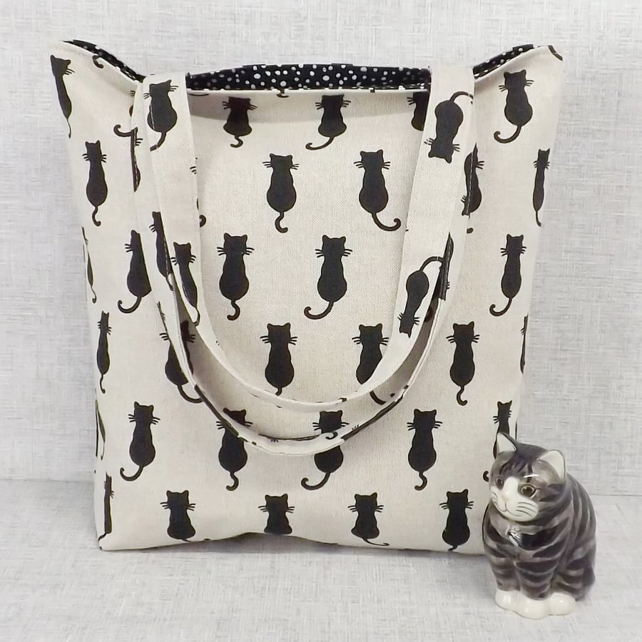 Black Cats tote bag, shopping bag