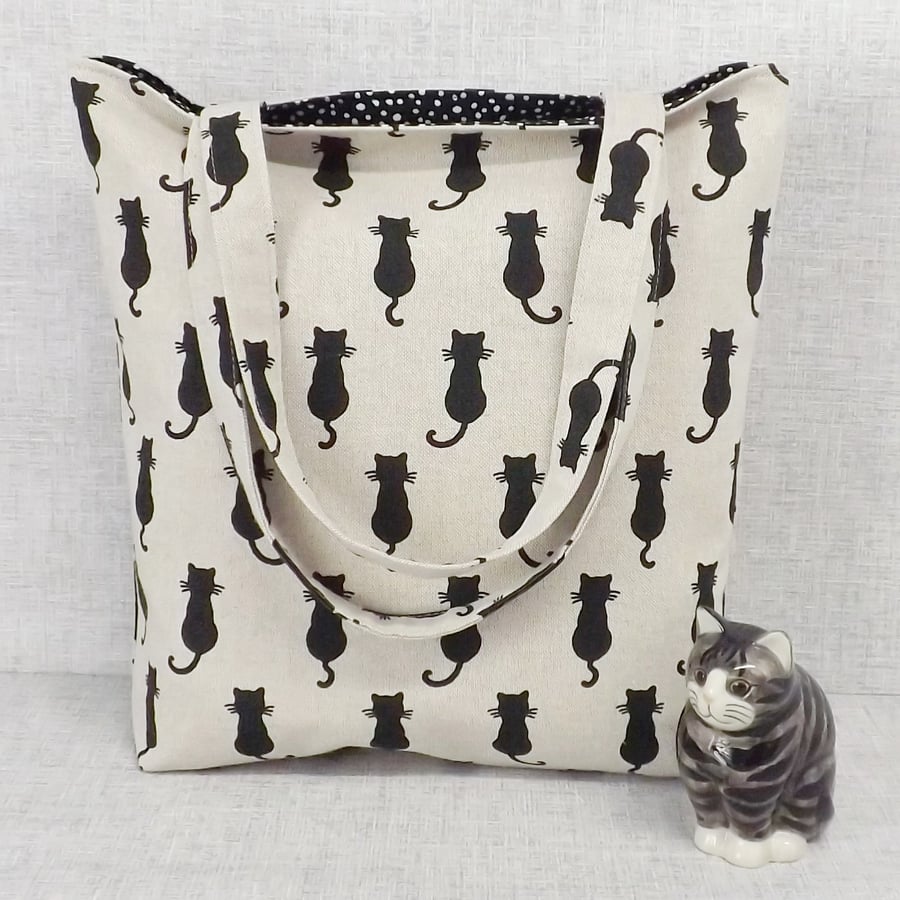 Black Cats tote bag, shopping bag