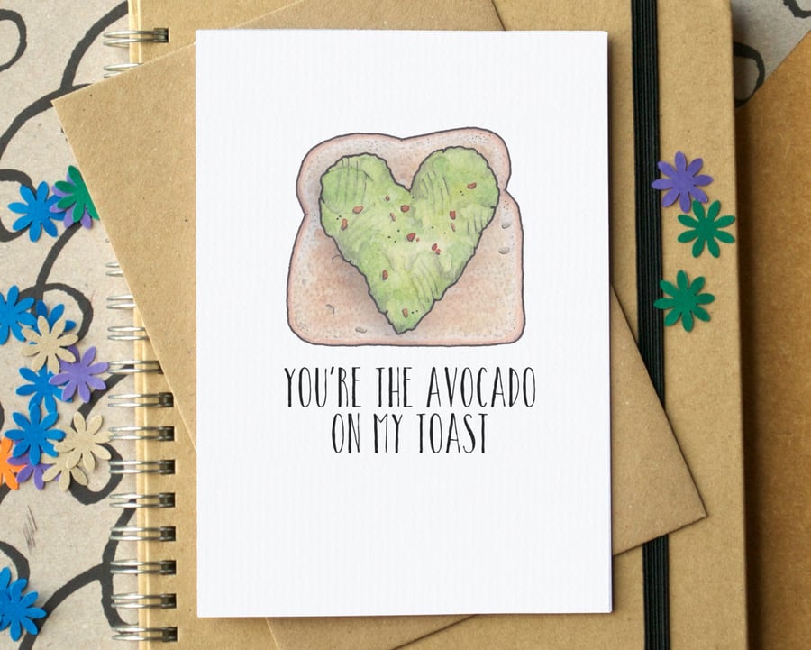 Funny Avocado on Toast Love Card