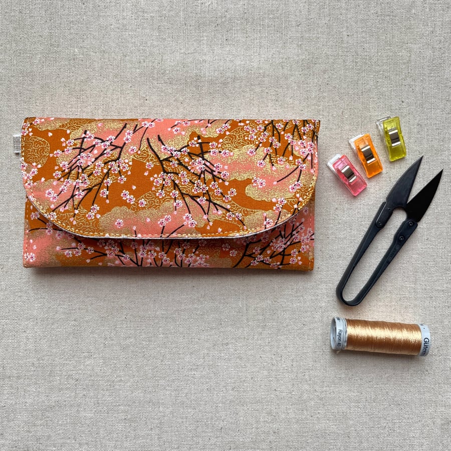 Glasses Case Japanese Fabric Peach Blossoms