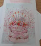HANDMADE BIRTHDAY CAKE, BIRTHDAY CARD. - Image 3