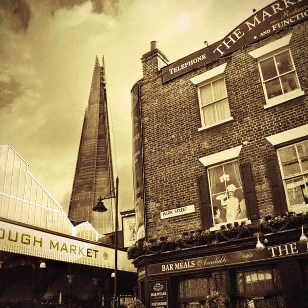 Borough Market The Shard London UK 18"x12" Print