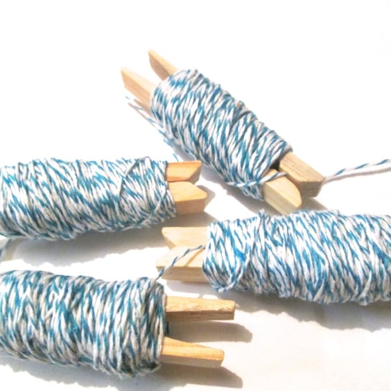 10mts Fine Blue And White Bakers Twine 