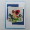Greetings Card, felted with beaded flowers (1)