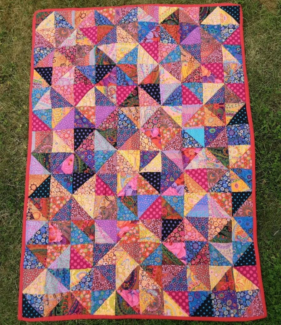 Kaffe Fassett Patchwork Quilt Throw Blanket