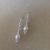 Freshwater pearl Fine and Sterling silver fancy drop earrings