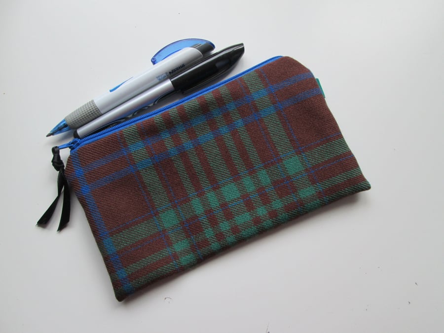 Tartan   Make Up Bag  Pencil Case