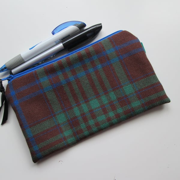 Tartan   Make Up Bag  Pencil Case