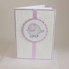 Lilac elephant baby card