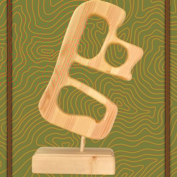 "Aperture" - abstract wooden sculpture 