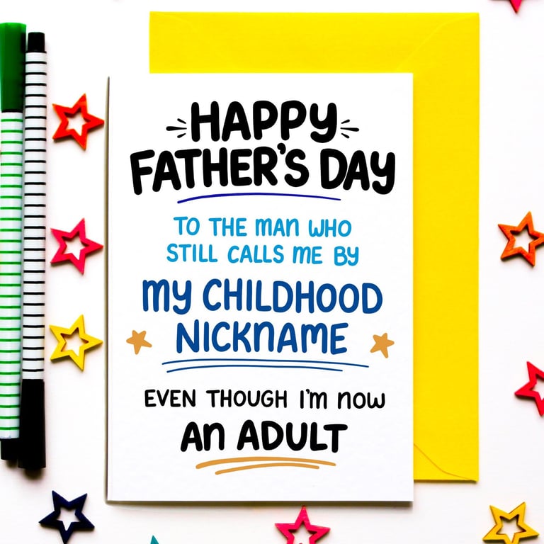 Funny Father's Day Card for Dad, Childhood Nickname