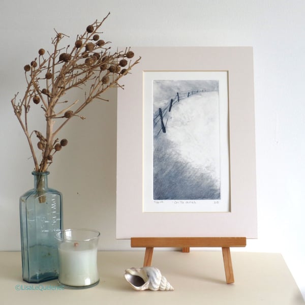 Original drypoint print On The Dunes 