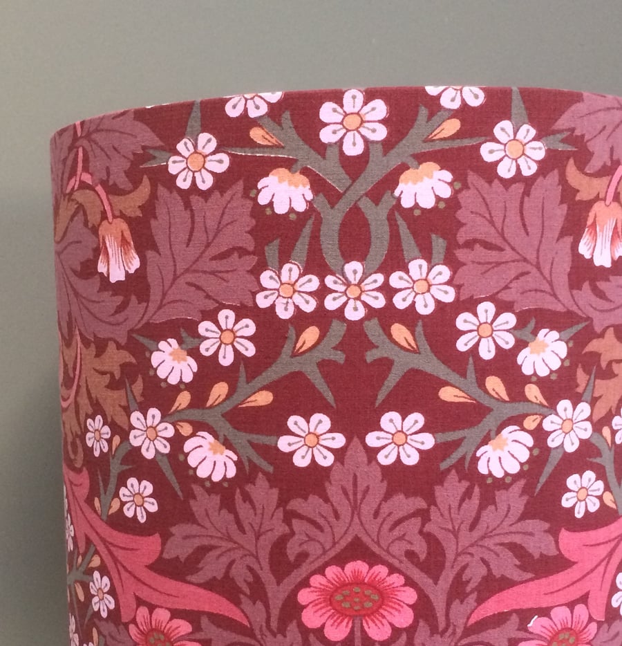 Raspberry Pink Blackthorn Sanderson Cottage Core Vintage Fabric Lampshade 