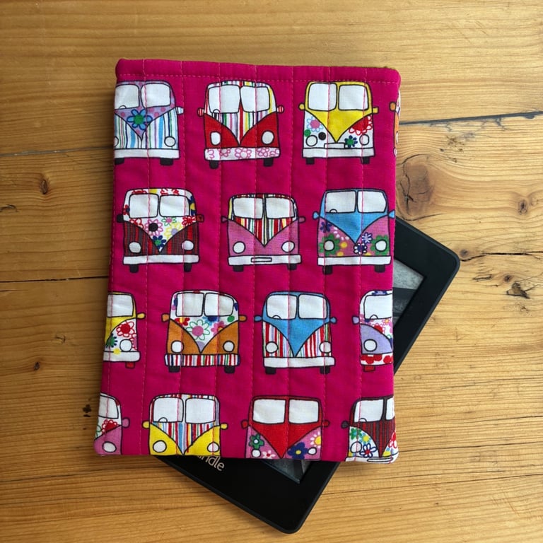 Camper Van Quilted Fabric Kindle Sleeve For 6" Paperwhite 