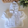 Designer Baby Hooded Jacket Hand Knitted  3-9 months size