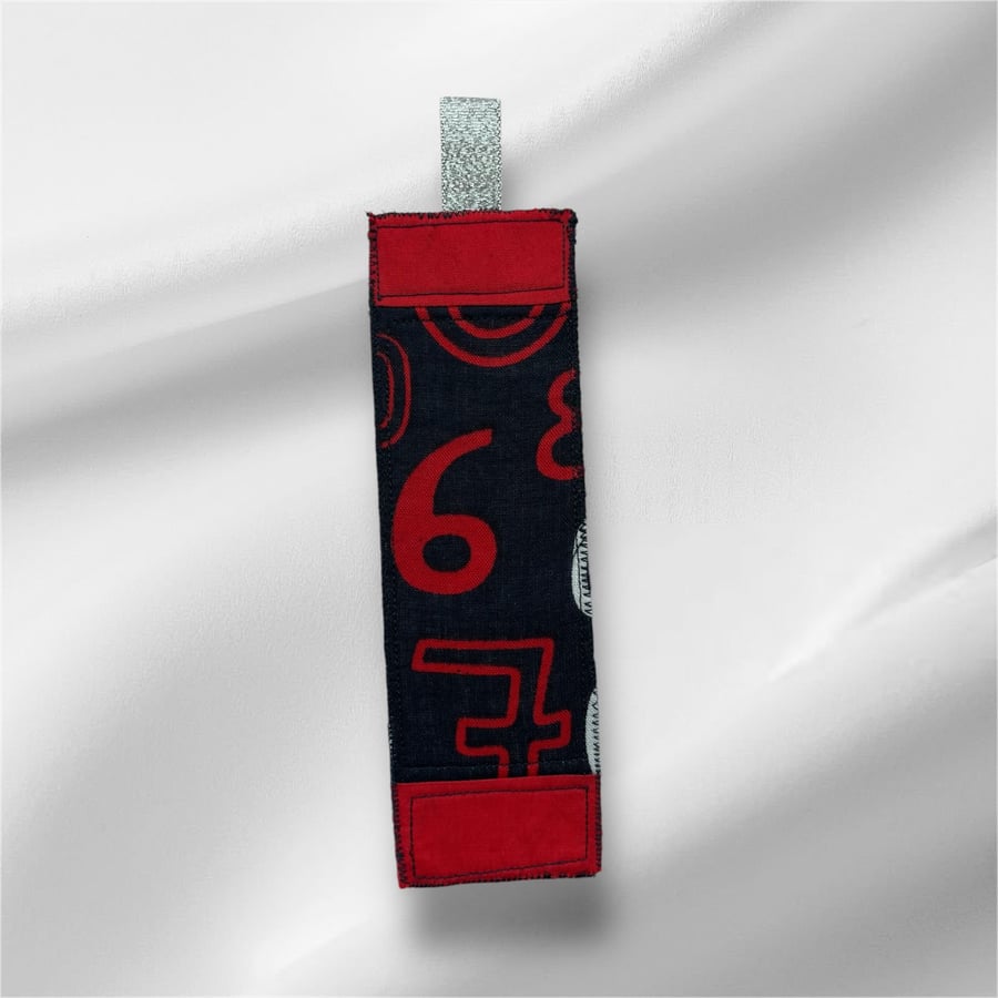 Quilt Navy and Red fabric bookmark