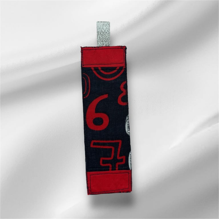 Quilt Navy and Red fabric bookmark